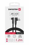 SWISSTEN TEXTILNÍ DATOVÝ KABEL ARCADE USB / MICRO USB 1,2 M CERNÝ