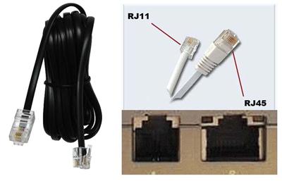 Telefonní kabel 4 žíly,RJ11 M-RJ45 M,10m,plochý,No Name,pro ADSL modem