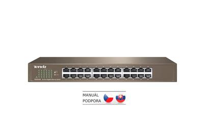 Tenda TEG1024D - 24-port Gigabit Ethernet Switch, 10/100/1000 Mbps, Fanless, Rackmount, Kov