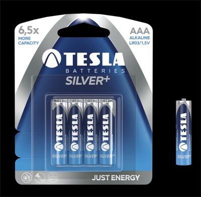 Tesla AAA SILVER+ alkalická, 4 ks