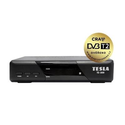 TESLA DVB-T/T2 přijímač TE-300/ Full HD/ H.265/HEVC/ CRA ověřeno/ FTA/ PVR/ EPG/ USB/ HDMI/ SCART/ černý