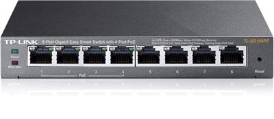 TP-Link TL-SG108PE PoE switch, 8x GLAN/4x PoE, 802.3af, 55W, 10/100/1000Mbps