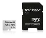 Transcend 128GB microSDXC 300S UHS-I U3 V30 A1 (Class 10) paměťová karta (s adaptérem), 95MB/s R, 45MB/s W