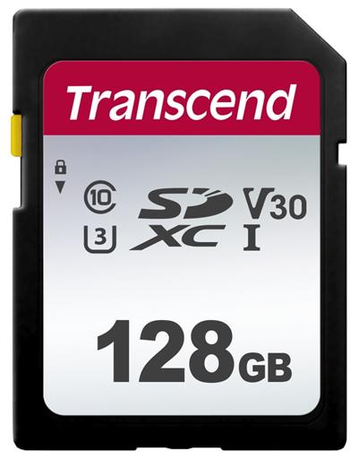 Transcend 128GB SDXC 300S (Class 10) UHS-I U3 V30 paměťová karta, 95 MB/s R, 45 MB/s W