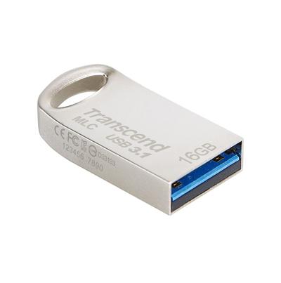 Transcend 16GB JetFlash 720S, USB 3.1 (Gen1) flash disk, MLC, malé rozměry, stříbrný kov