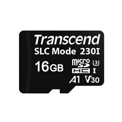 Transcend 16GB microSDHC230I UHS-I U3 V30 A1 (Class 10) 3D TLC (SLC mode) průmyslová paměťová karta, 100MB/s R, 70MB/s