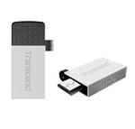 Transcend 32GB JetFlash 380S, USB 2.0 flash disk, OTG, malé rozměry, stříbrně obarvený kov