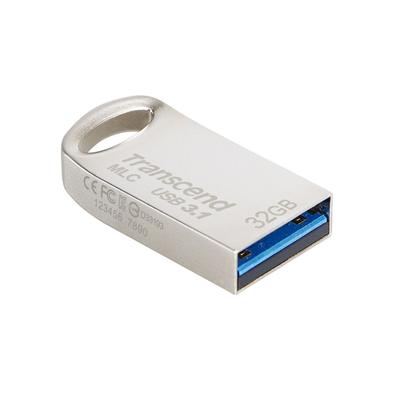 Transcend 32GB JetFlash 720S, USB 3.1 (Gen1) flash disk, MLC, malé rozměry, stříbrný kov