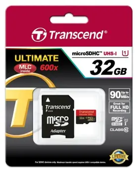 Transcend 32GB microSDHC Class10 U1,MLC,600x paměťová karta