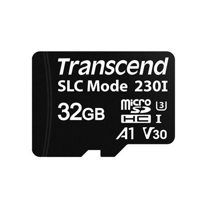 Transcend 32GB microSDHC230I UHS-I U3 V30 A1 (Class 10) 3D TLC (SLC mode) průmyslová paměťová karta, 100MB/s R, 70MB/s