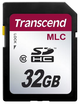 Transcend 32GB SDHC (Class 10) MLC průmyslová paměťová karta (bez adaptéru], 20MB/s R, 16MB/s W