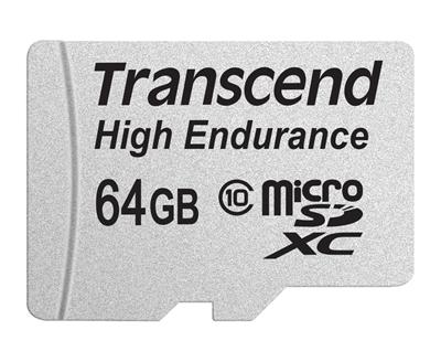 Transcend 64GB microSDXC (Class 10) High Endurance MLC průmyslová paměťová karta (s adaptérem), 21MB/s R, 20MB/s W