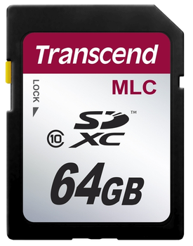 Transcend 64GB SDXC (Class 10) MLC průmyslová paměťová karta (bez adaptéru), 20MB/s R, 20MB/s W