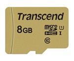 Transcend 8GB microSDHC 500S UHS-I U1 (Class 10) MLC paměťová karta , 95MB/s R, 60MB/s W (s adaptérem)