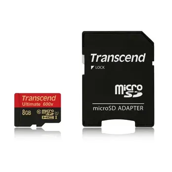 Transcend 8GB microSDHC (Class10) UHS-I 600x (Ultimate) paměťová karta (s adaptérem)