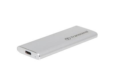 Transcend ESD240C 120GB USB 3.1 Gen2 (USB-C) Externí SSD disk (3D TLC), 520MB/R, 460MB/W, kompaktní rozměry, stříbrný