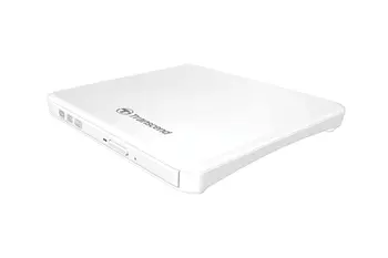 Transcend externí SLIM USB DVD bílá CD-R/RW, DVD±R, DVD±RW, DVD±R DL, DVD-RAM mechanika