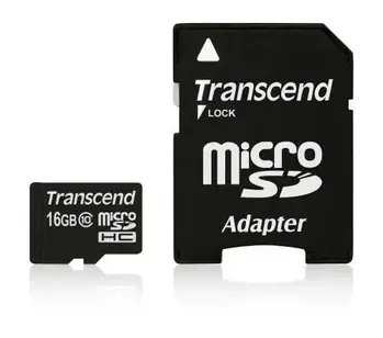 Transcend Micro SDHC karta 16GB Class 10 + Adaptér