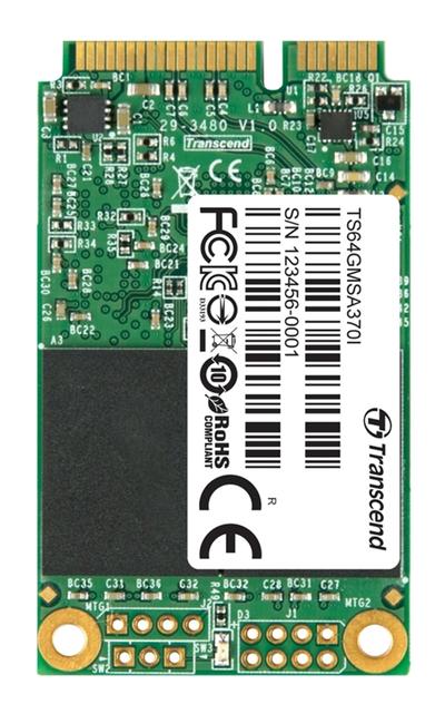 TRANSCEND MSA370 64GB Industrial SSD disk mSATA, SATA III (MLC)