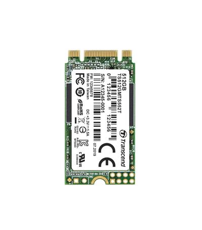 TRANSCEND MTS552T 512GB Industrial 3K P/E SSD disk M.2, 2242 SATA III 6Gb/s (3D TLC) B+M Key, 560MB/s R, 510MB/s W