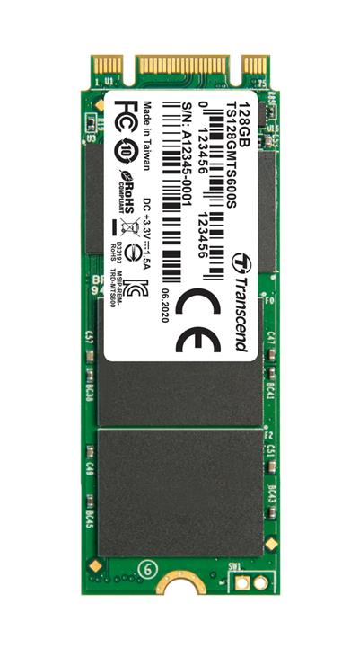 TRANSCEND MTS600S 128GB SSD disk M.2 2260, SATA III 6Gb/s (MLC), 530MB/s R, 200MB/s W, retail packing