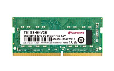 Transcend paměť 8GB SODIMM DDR4 3200 1Rx8 1Gx8 CL22 1.2V