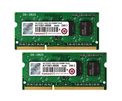 Transcend SODIMM DDR3 8GB KIT(4GBx2), 1600MHz 1Rx8 pro Apple iMac