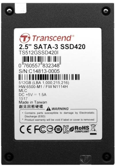 Transcend SSD420, 512GB, SSD disk2.5" SATA3, MLC, Ind.