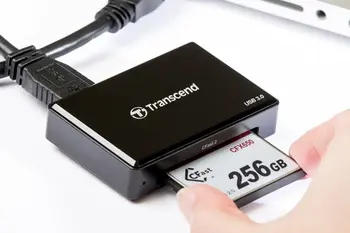 Transcend USB 3.0 čtečka paměťových karet, černá CFast 2.0/CFast 1.1/CFast 1.0