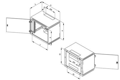 TRITON 19" rozvaděč RBA-AS6 9U/600 mm (sklo) šedý