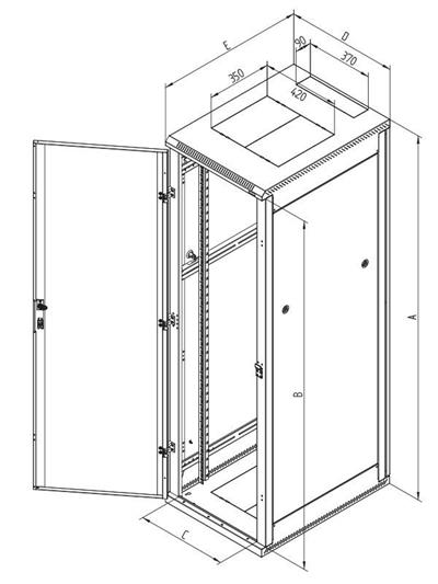 TRITON 19" stojanový rozvaděč 42U/600x1000, černý