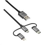 TRUST 3v1 USB 2.0 to micro-USB/USB-C/Lightning cable,1m