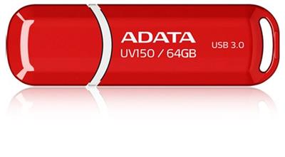 USB Flash disk ADATA UV150 64GB,USB 3.0,čtení/zápis: až 40/10 MB/s,červený