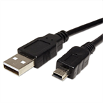 USB kabel (2.0), USB A samec - miniUSB samec,1m,černý