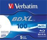 Verbatim BD-R XL Blu-ray 100GB 4x Jewel Printable 5ks