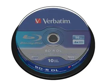 Verbatim Blue Ray BD-R 50 GB Dual Layer 6x spindle 10-pack