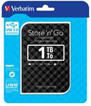 VERBATIM Hard Drive 2,5" 1TB USB 3.0 Black Blister, GEN2