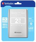 VERBATIM Hard Drive 2,5" 2TB USB 3.0 Silver