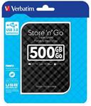 VERBATIM Hard Drive 2,5" 500GB USB 3.0 Black Blister, GEN2