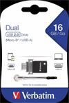 VERBATIM Store 'n' Go Dual USB 16GB USB 2.0/microUSB