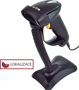 Virtuos CCD čtečka HT-310A s dlouhým dosahem, USB (klávesnice/RS232),stojánek , černá