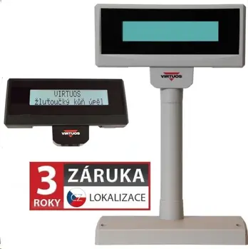 Virtuos FL-2024LW 2x20,LCD zákaznický displej,USB,5V,béžový