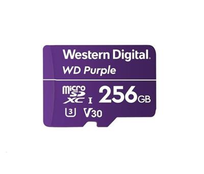 WD MicroSDXC karta 256GB Purple WDD256G1P0C Class 10 (R:100/W:60 MB/s)