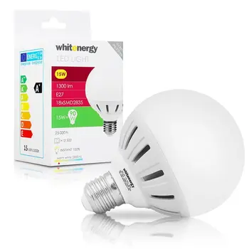 Whitenergy LED žárovka SMD2835 G95 E27 15W bílá mléčná