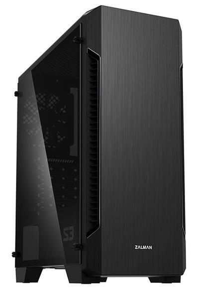 Zalman case miditower S3 TG, ATX, 3x 120mm ventilátor, 1x USB 3.0, 2x USB 2.0, průhledná bočnice, černá, bez zdroje