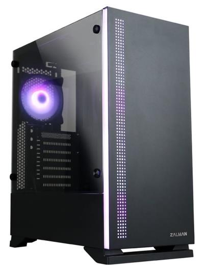 Zalman case miditower S5 černá, bez zdroje, ATX, 1x USB 3.0, 2x USB 2.0, průhledná bočnice, černá