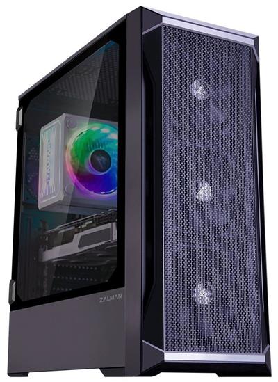 Zalman case miditower Z8, bez zdroje, ATX, 4x 120mm ventilátor, 2x USB 3.0, 1x USB 2.0, průhledná bočnice, černo-šedá