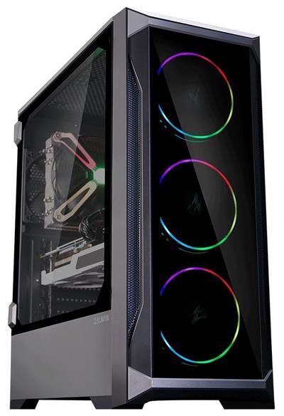 Zalman case miditower Z8 TG, bez zdroje, ATX, 3x 120mm ARGB ventilátor, 2x USB 3.0, 1x USB 2.0, průhledná bočnice a čel