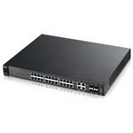 ZyXEL ES3500-24HP, 28-port Managed Layer 2+ PoE switch: 24x 10/100Mbps + 4x Gigabit combo (RJ45/SFP), 802.af/at (Power 