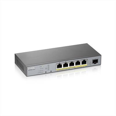 Zyxel GS1350-6HP, 6 Port managed CCTV PoE switch, long range, 60W, 802.3BT